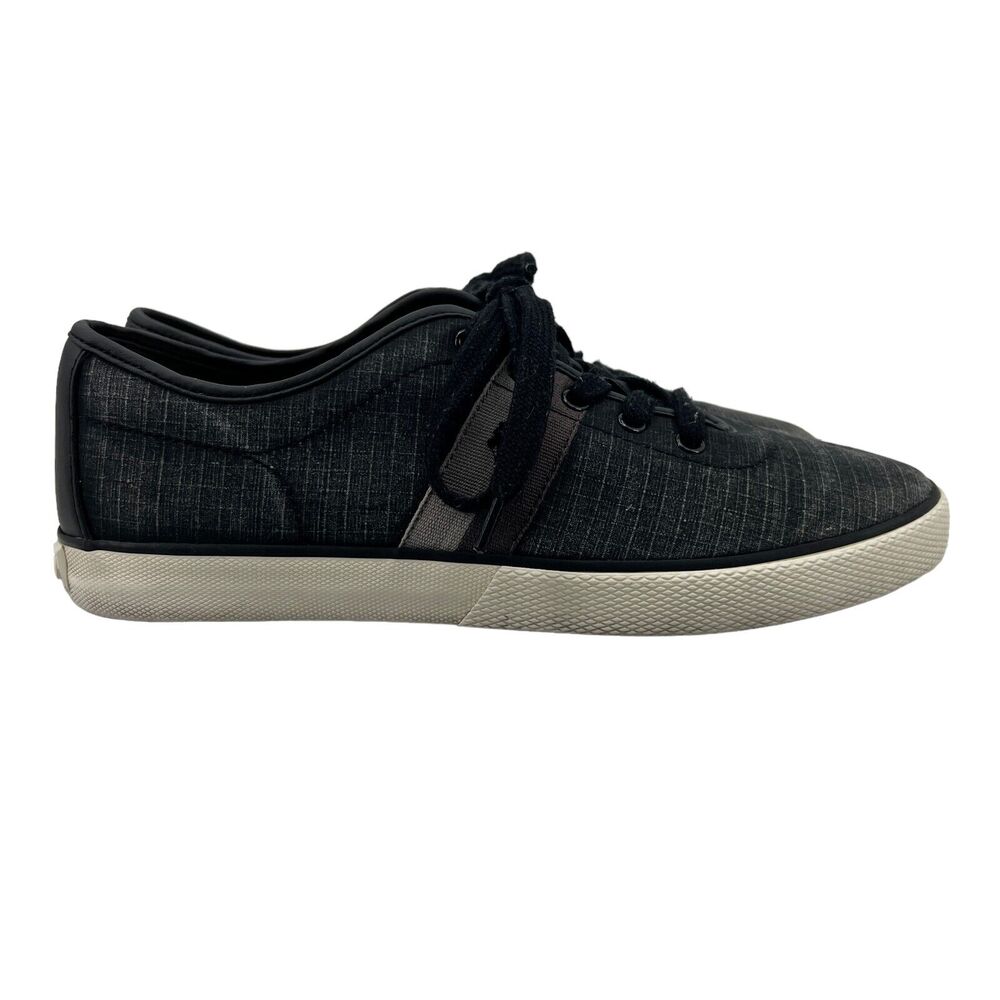 Polo Ralph Lauren Halford Sneakers Mens 9.5 D Matte Black Ripstop Canvas Shoes